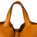Hermes Orange Clemence Leather Picotin Lock 18 Handbag 2024
