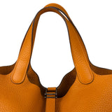 Hermes Orange Clemence Leather Picotin Lock 18 Handbag 2024
