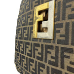 Fendi Brown Leather Trim Canvas  Zucca Tote Bag