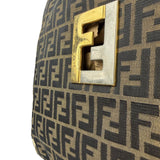 Fendi Brown Leather Trim Canvas  Zucca Tote Bag