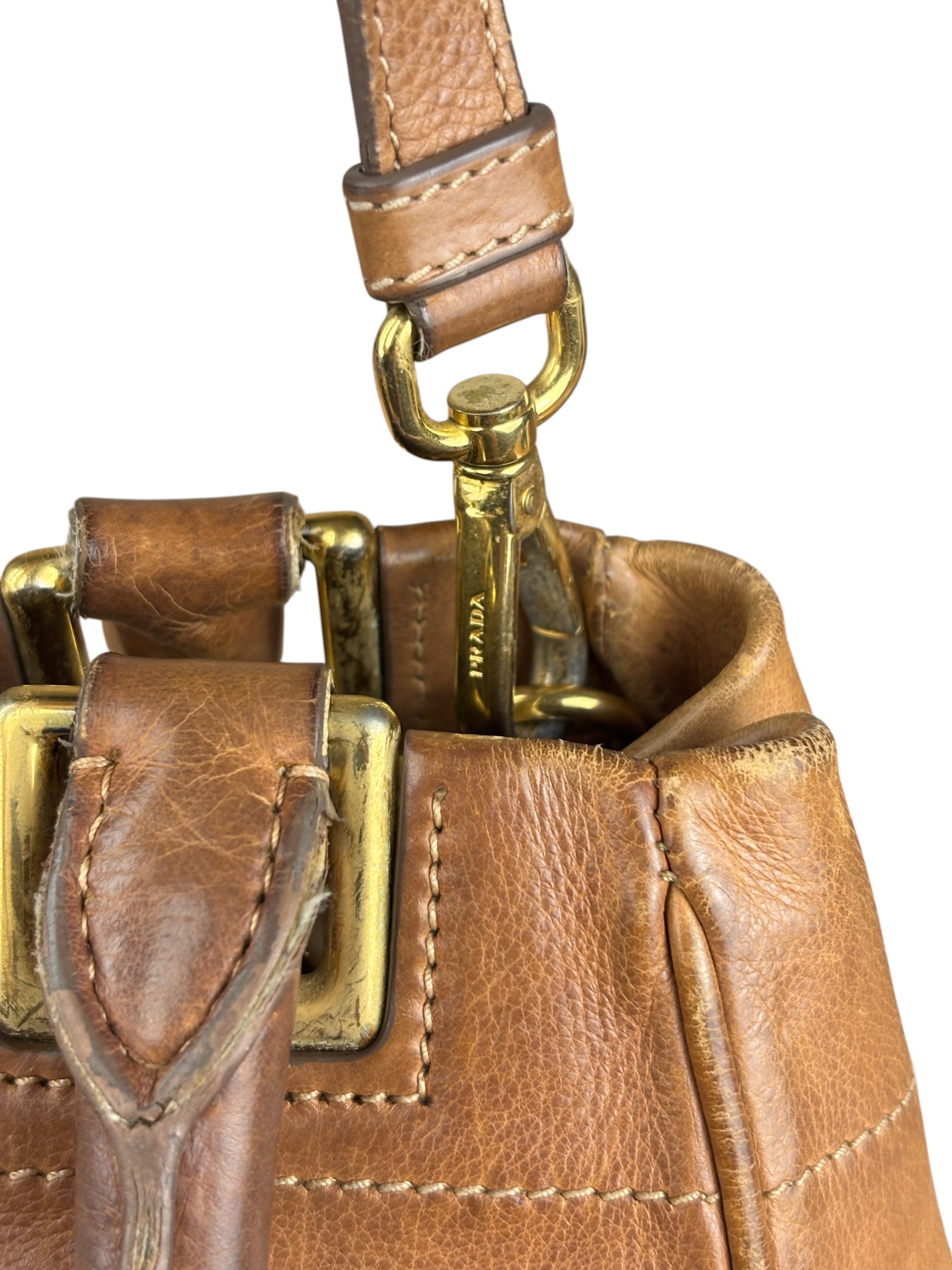 Prada Brown Leather 2Way Bag