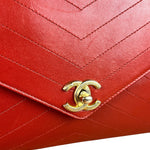 Chanel Chevron Quilted Envelope Clutch