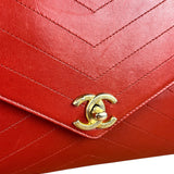 Chanel Chevron Quilted Envelope Clutch