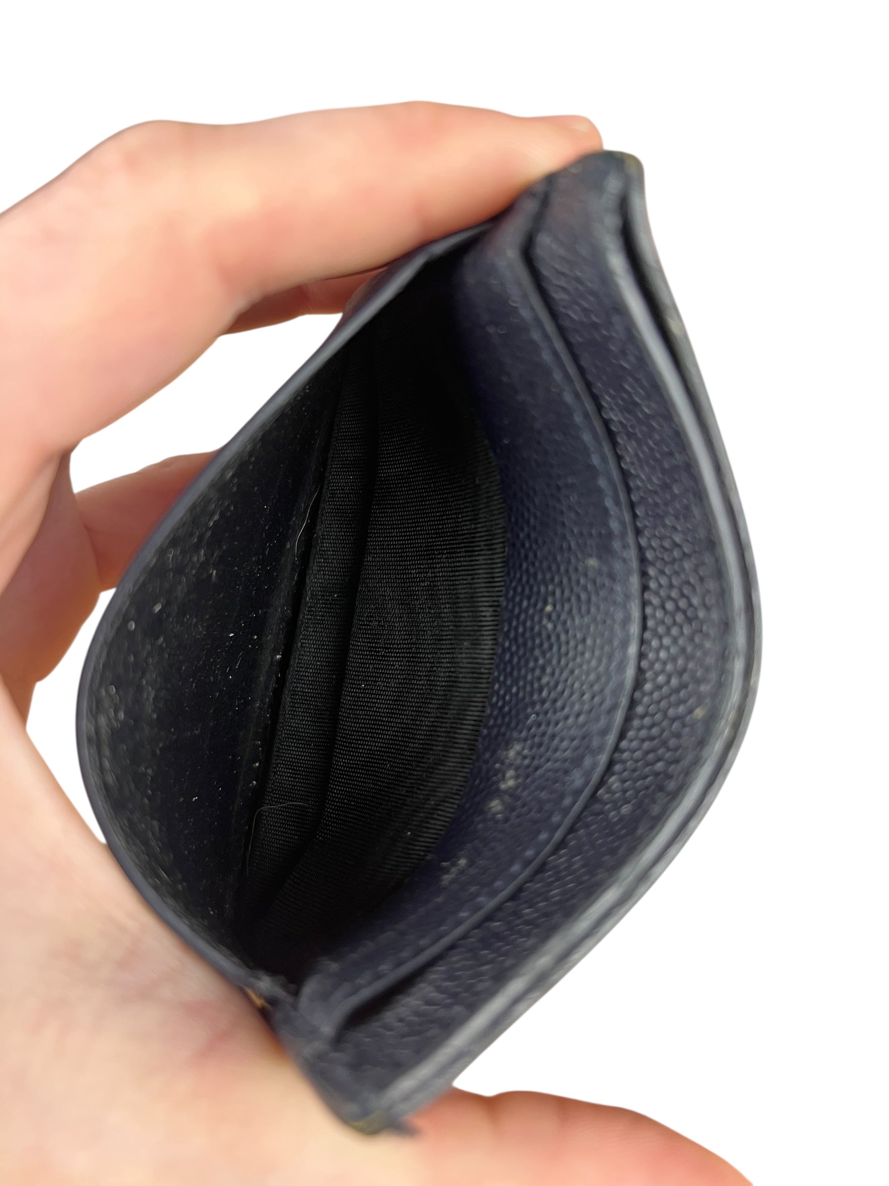 Yves Saint Laurent Leather Cardholder Navy Blue