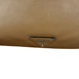 Prada Vintage Camel Leather Embroidery Clutch