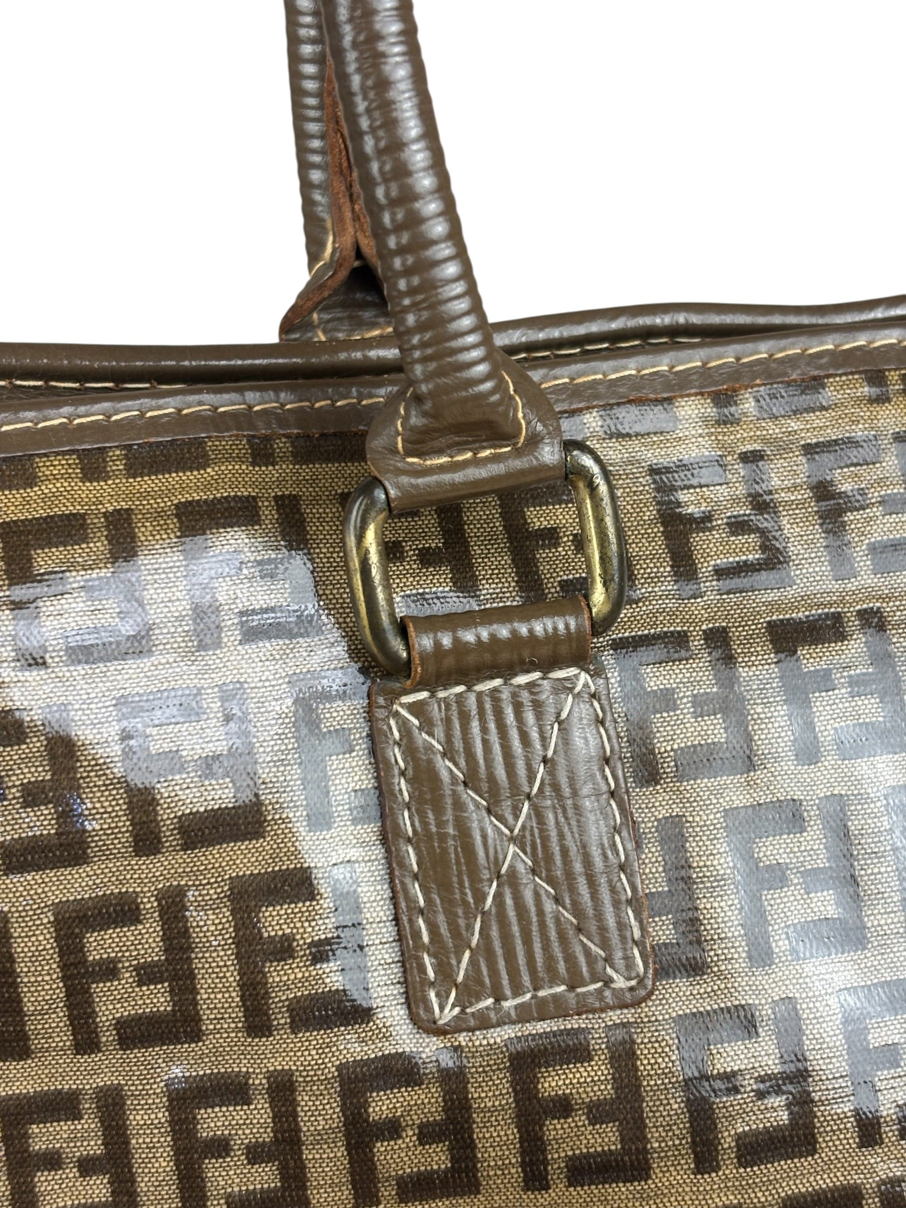Fendi Brown PVC FF Zucchino Tote Bag