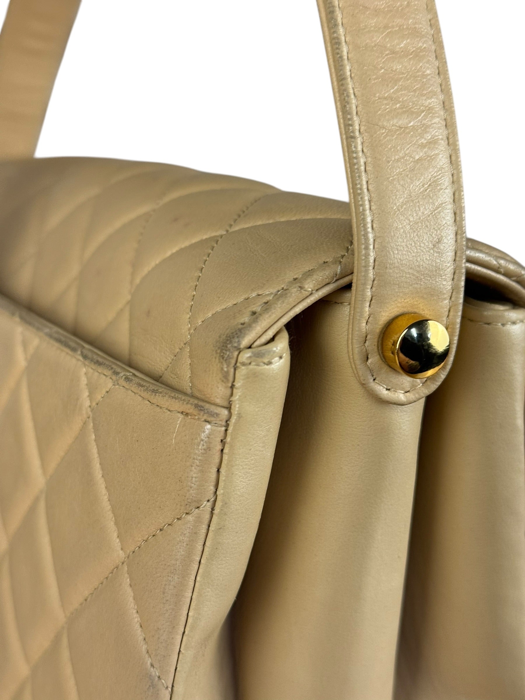Chanel M Beige Lambskin Envelope Flap 1997