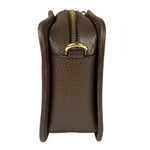 Gucci Brown Leather Trim Jumbo GG Mini Crossbody