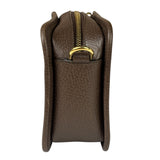 Gucci Brown Leather Trim Jumbo GG Mini Crossbody