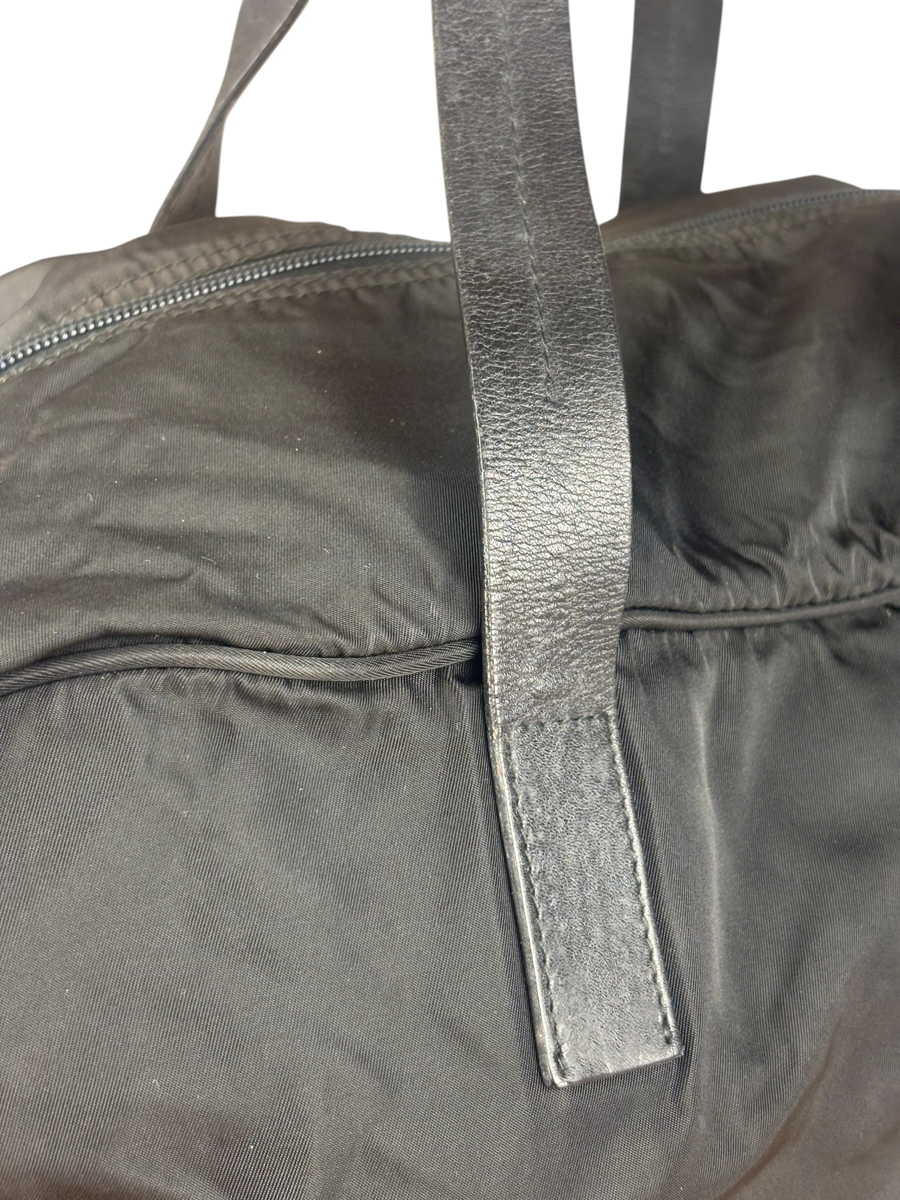 Prada Vintage Black Nylon Bowler Bag