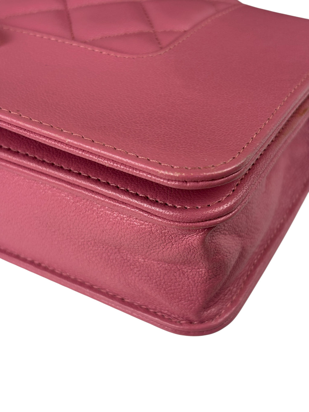 Chanel Pink Lambskin Mademoiselle Flap Wallet On Chain 2018