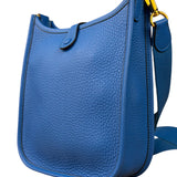 Hermes Bleu Hydra Leather Clemence Cordage Mini Evelyne TMP16