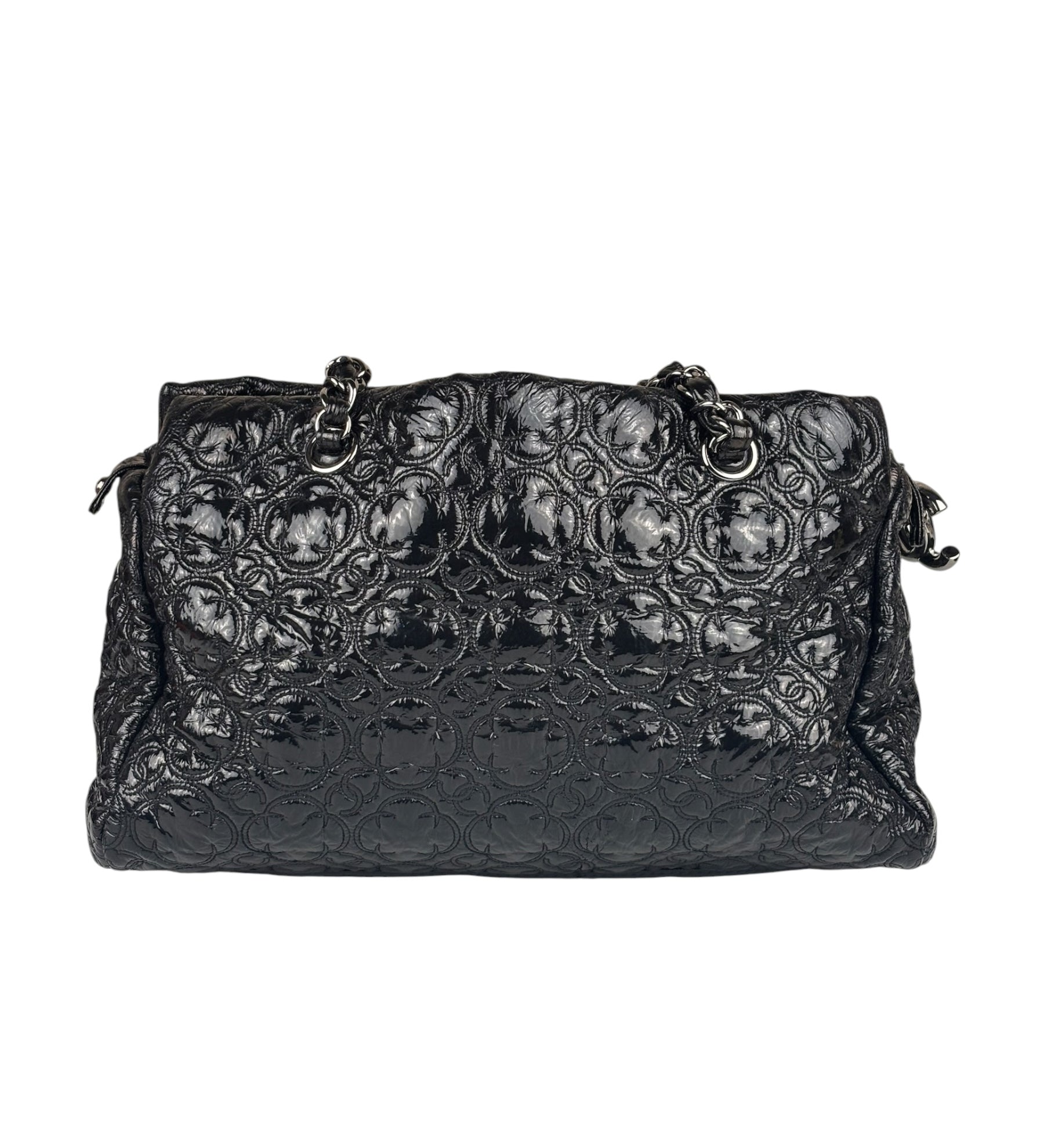 Chanel Black Leather Rock In Moscow Patent Chain Tote Bag 2008