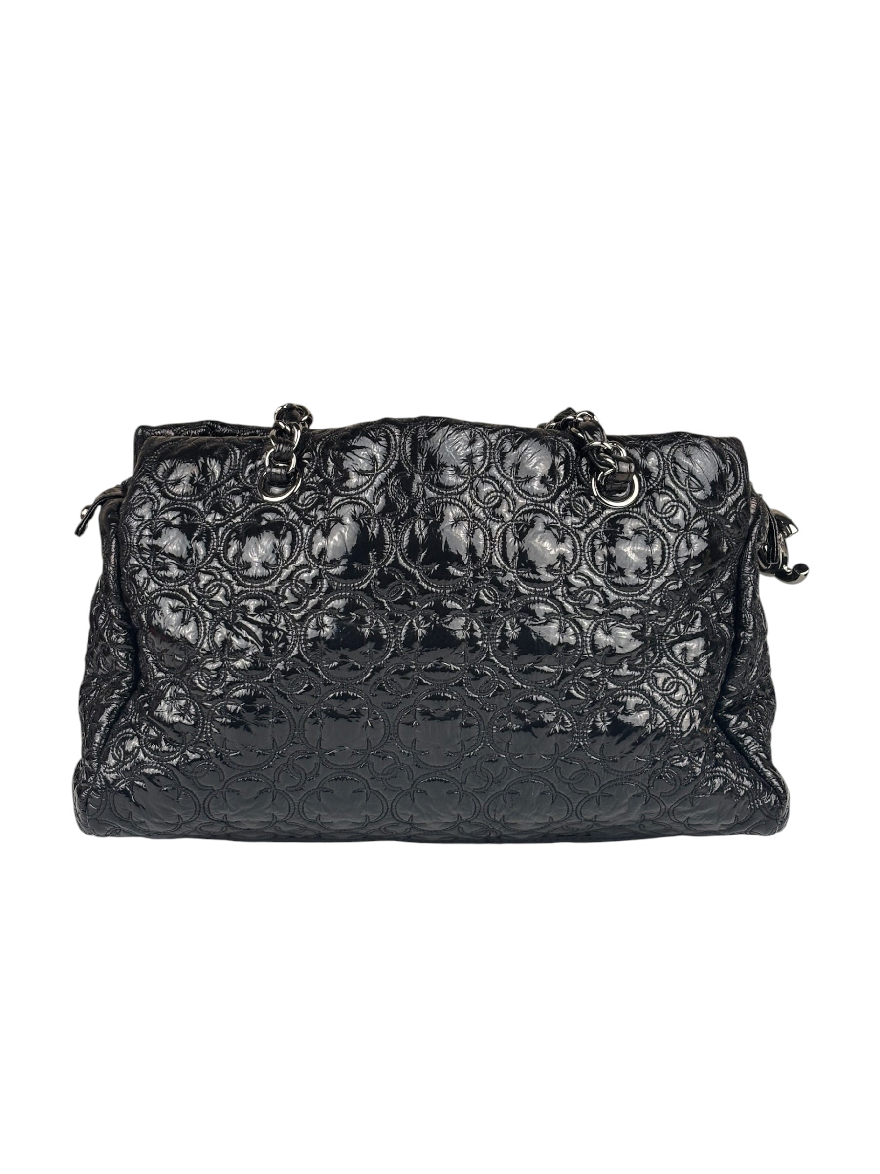 Chanel Black Leather Rock In Moscow Patent Chain Tote Bag 2008