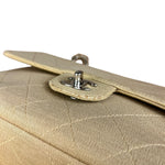 Chanel Vintage Beige Jersey Quilted Classic Flap Bag