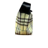 Burberry Multicolor Leather Trim House Check Top-Handle Pouch