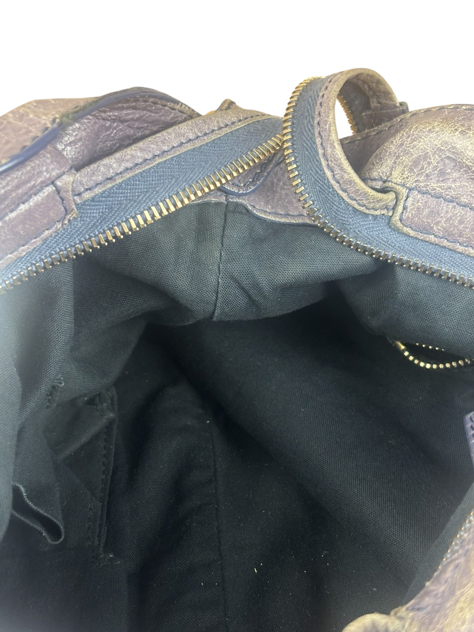 Balenciaga Vintage Distressed Purple Leather City Bag