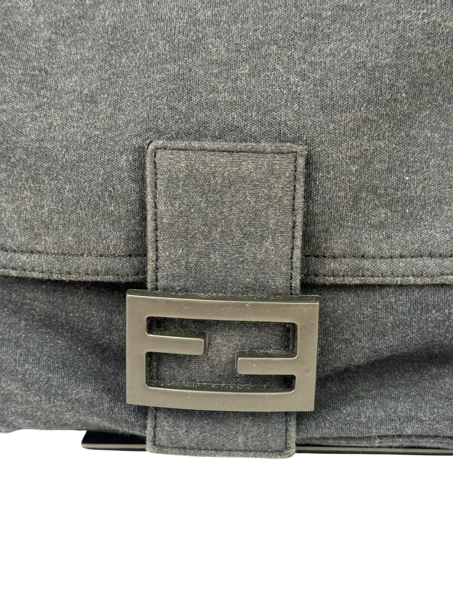 Fendi Grey Wool Mamma Baguette