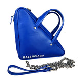 Balenciaga Royal Blue Leather Triangle 2Way Bag