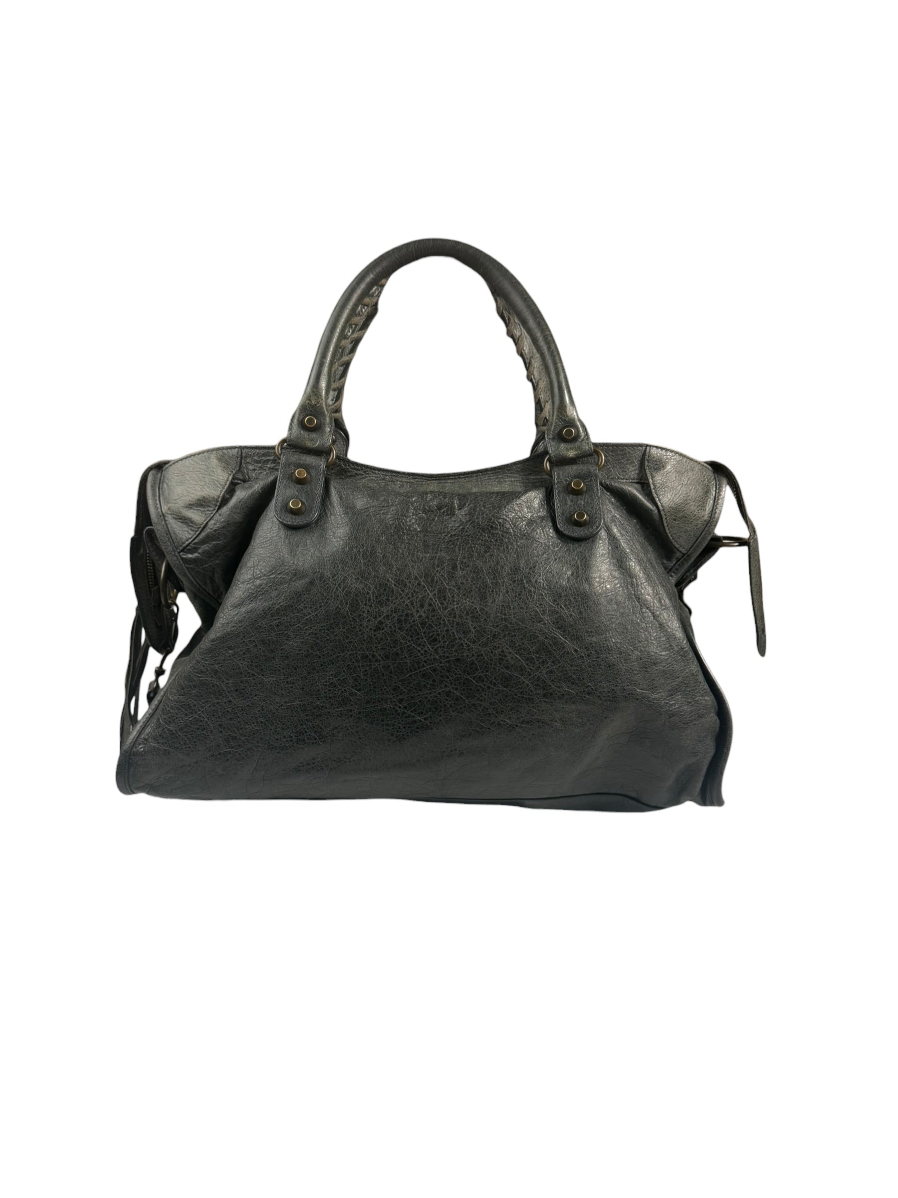 Balenciaga Grey Leather Medium Le City Shoulder Bag