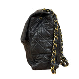 Chanel Vintage Brown Leather Jumbo Flap Bag