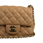 Chanel Beige Quilted Lambskin Mini Flap Bag 2023