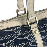 Gucci Western Logo Denim Abbey Zip Tote