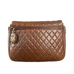 Chanel Brown Quilted Leather Flap Chain Messenger Bag