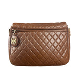 Chanel Brown Quilted Leather Flap Chain Messenger Bag