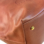 Vivienne Westwood Tan Brown Leather Perforated Orb Logo Shoulder Bag