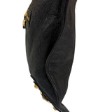 Balenciaga Black Lambskin Motocross Giant 12 Zip Around Flap Clutch