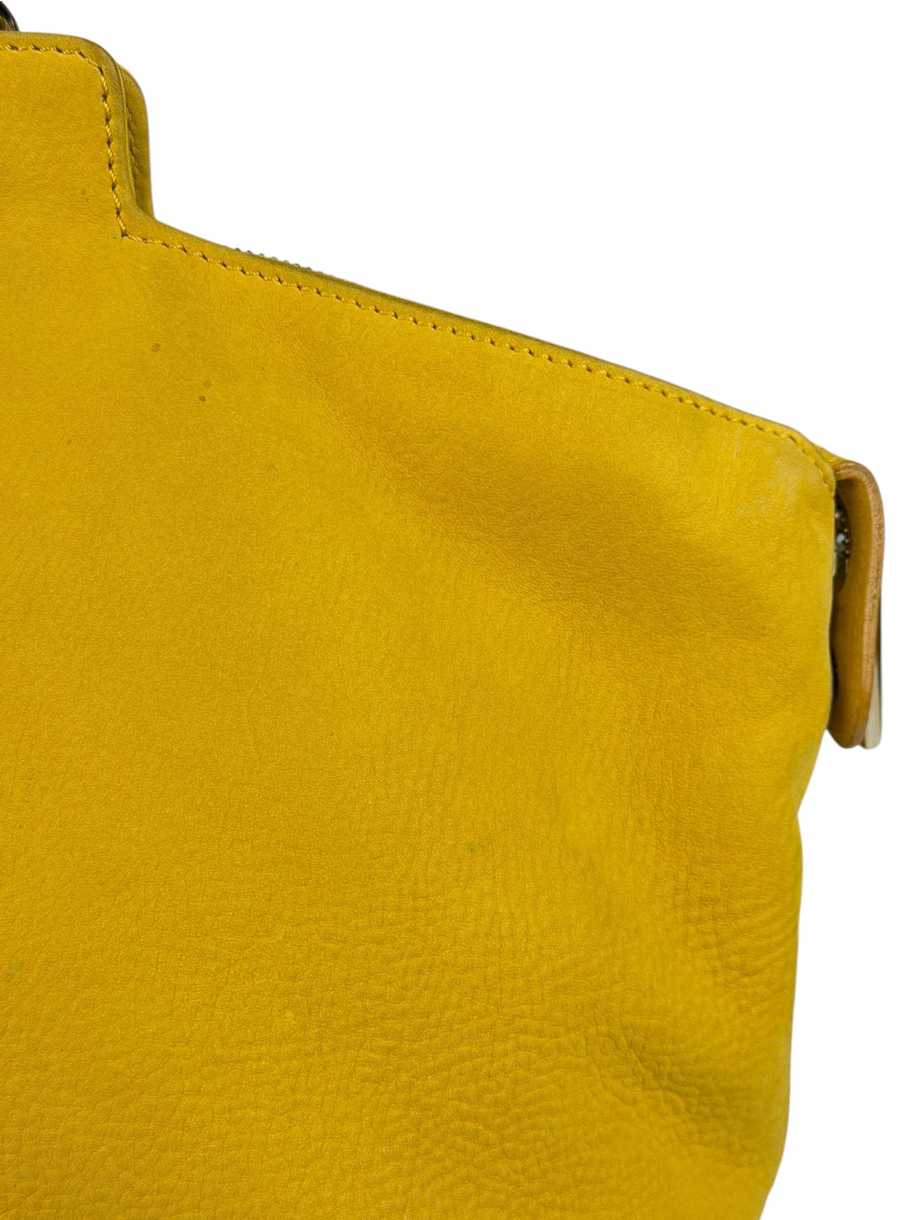 Fendi Yellow Leather Shoulder Bag