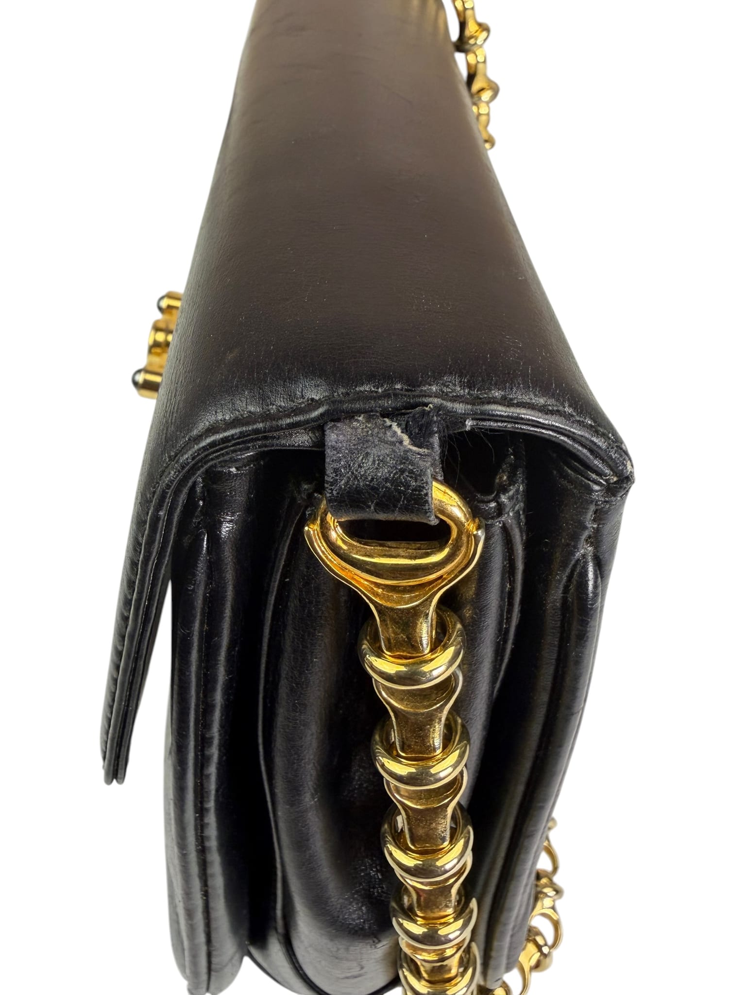 Gucci Black Leather Flap Crossbody Bag