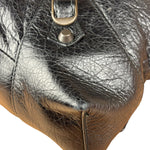 Balenciga Black Leather Classic Traveler Backpack