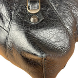 Balenciga Black Leather Classic Traveler Backpack