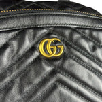 Gucci Black Chevron Leather Backpack