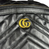 Gucci Black Chevron Leather Backpack