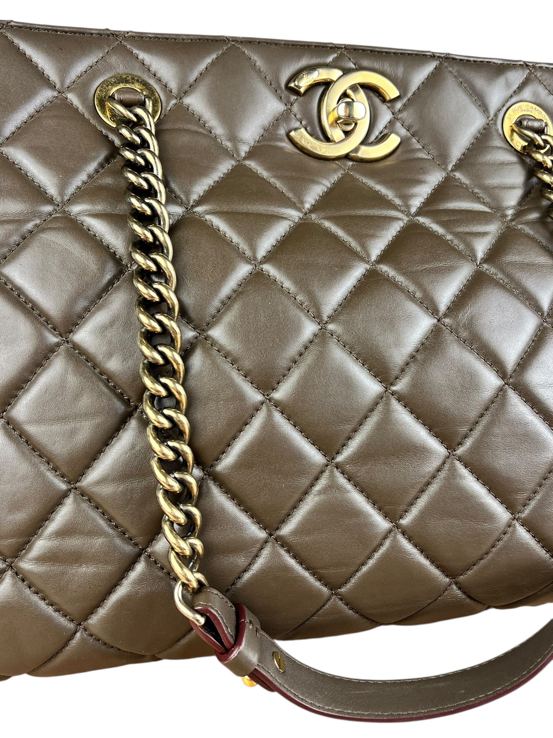 Chanel CC Brown Quilted Leather Perfect Edge Tote 2012