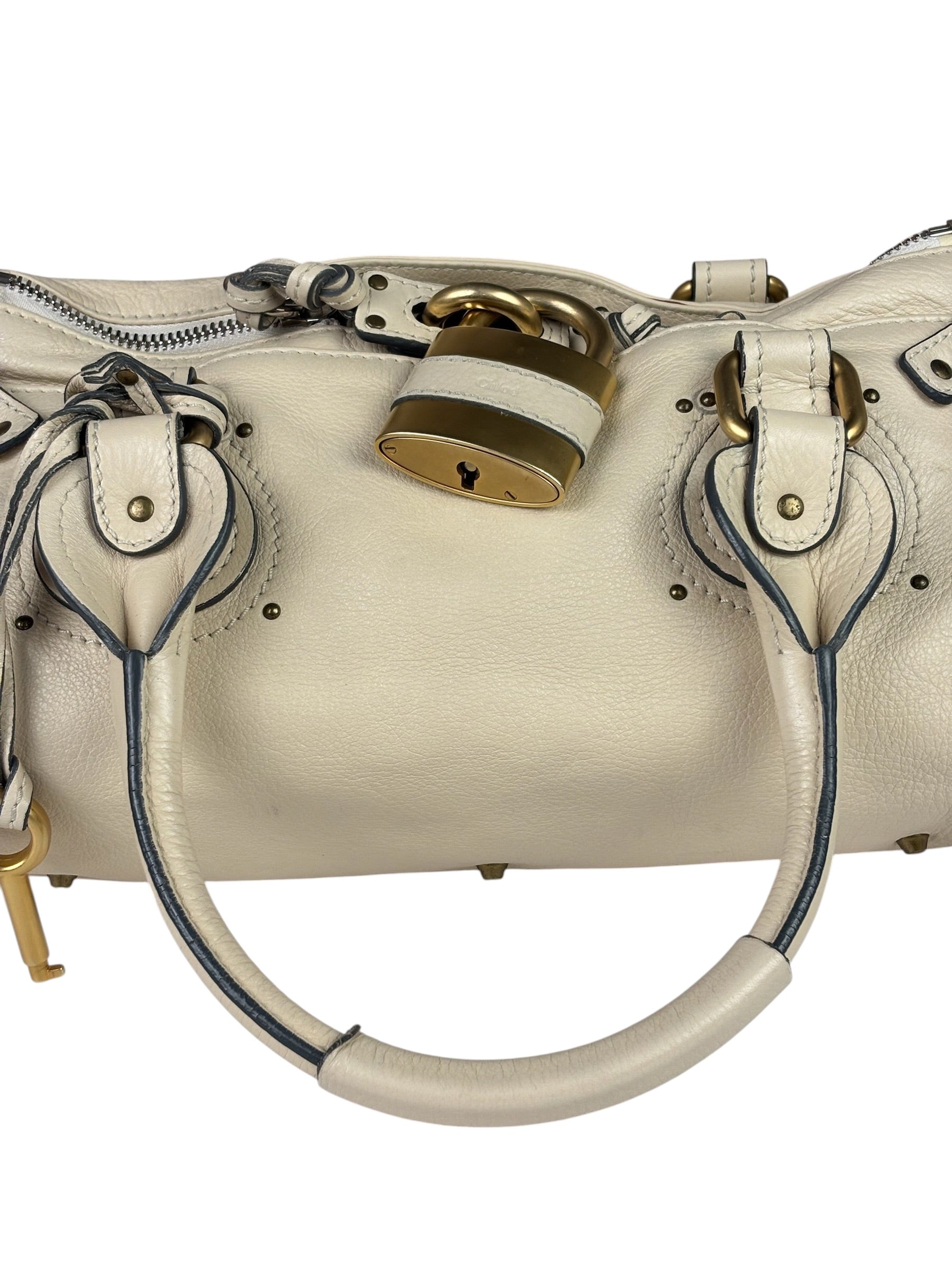 Chloe Beige Leather Paddington Shoulder Bag