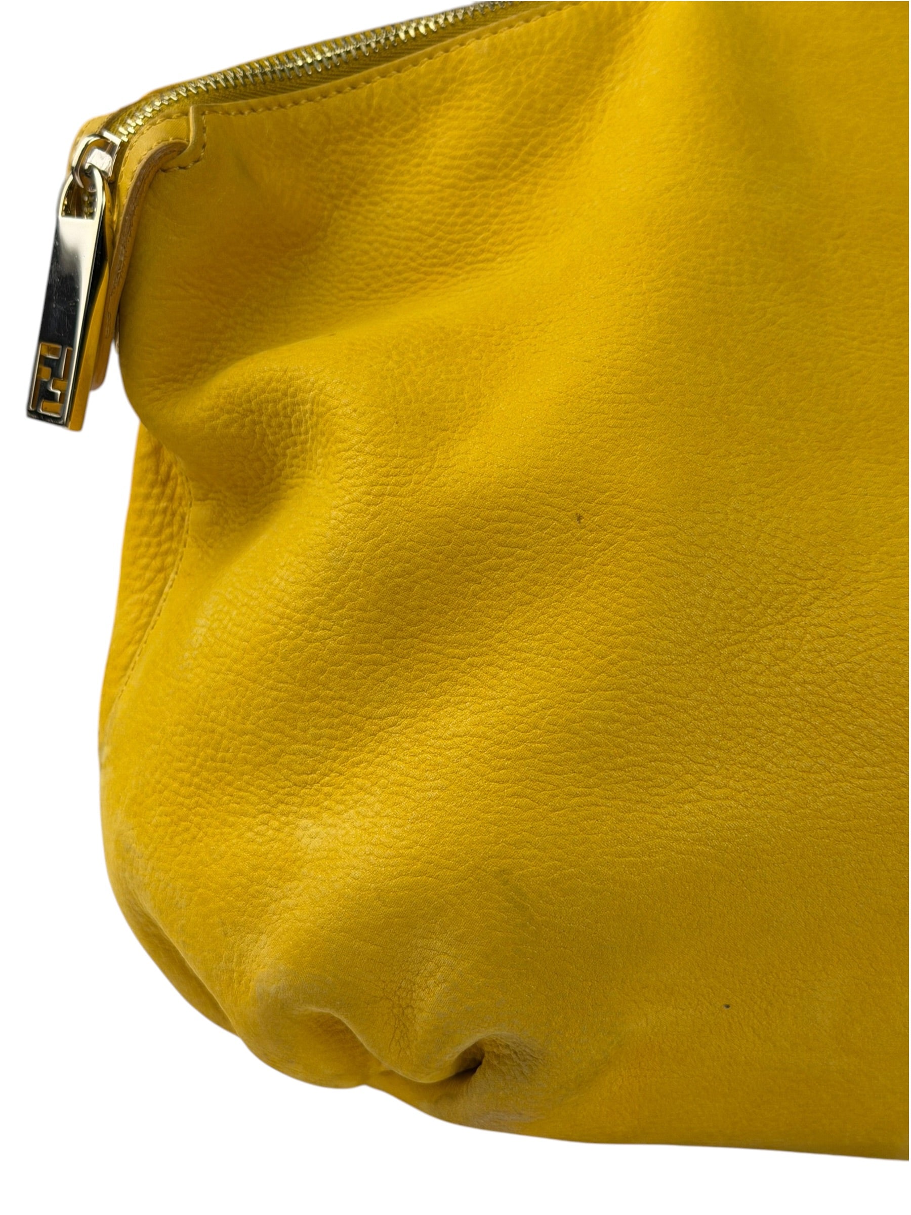 Fendi Yellow Leather Shoulder Bag