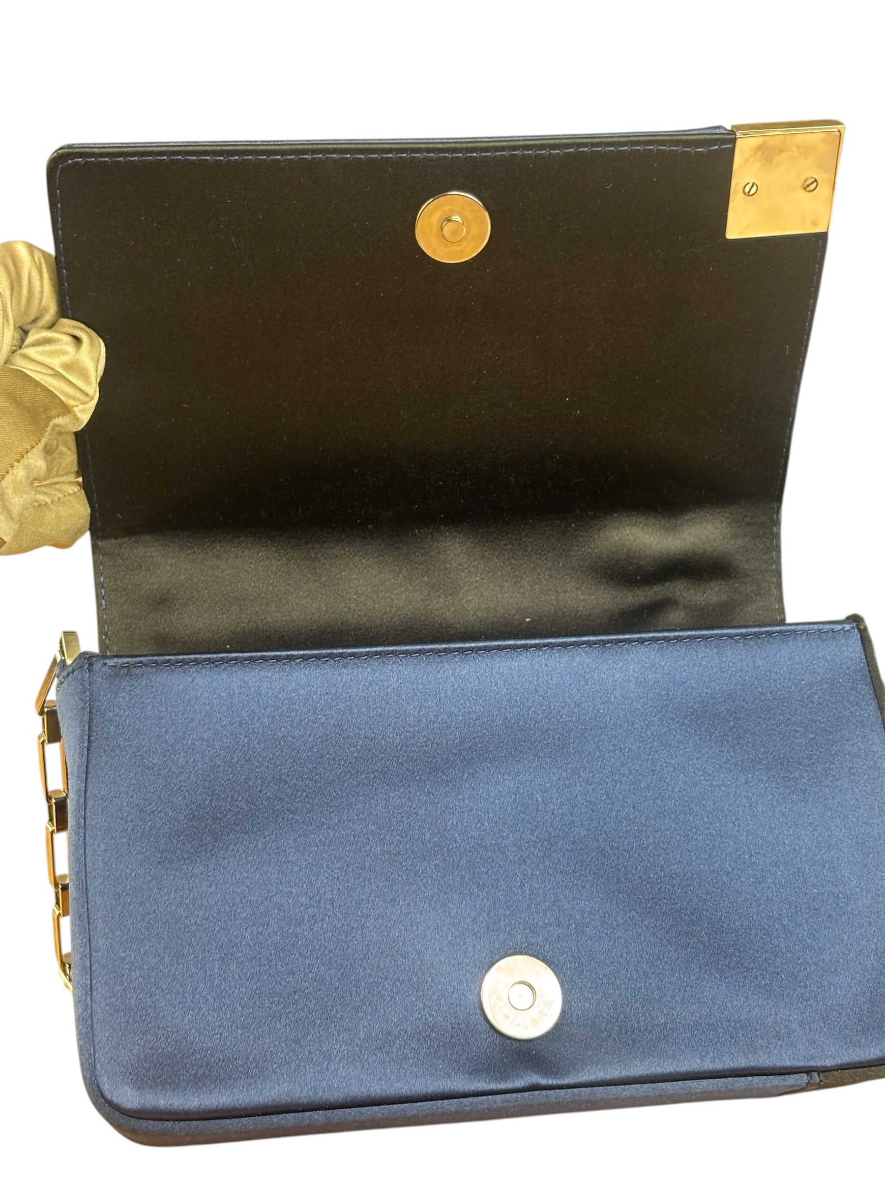 Chanel Bicolor Satin Chocolate Bar Flap Bag 2002