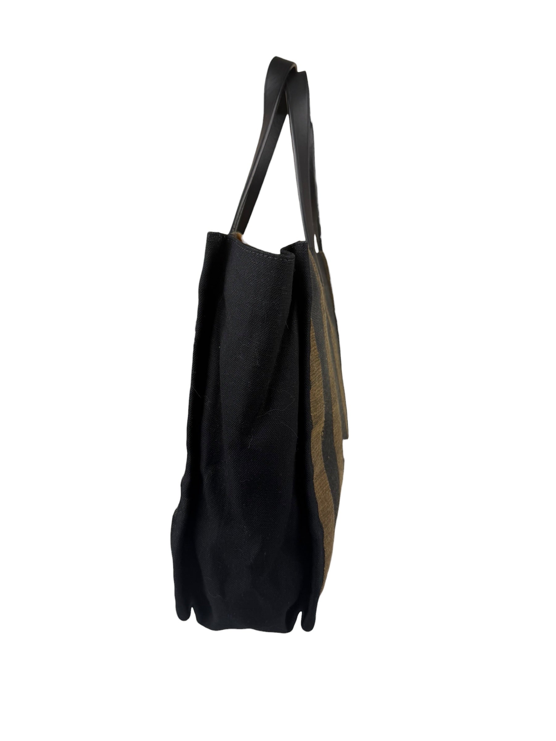 Fendi Pequin Canvas Tote Bag