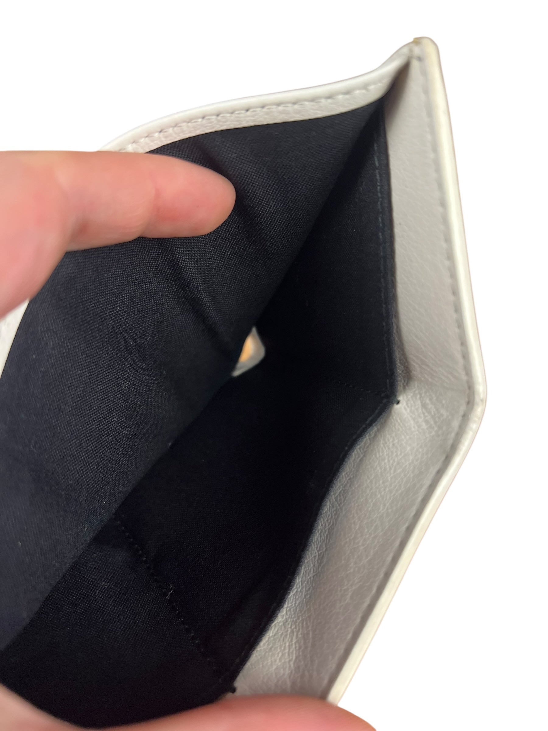 Balenciaga White Leather Papier Compact Wallet