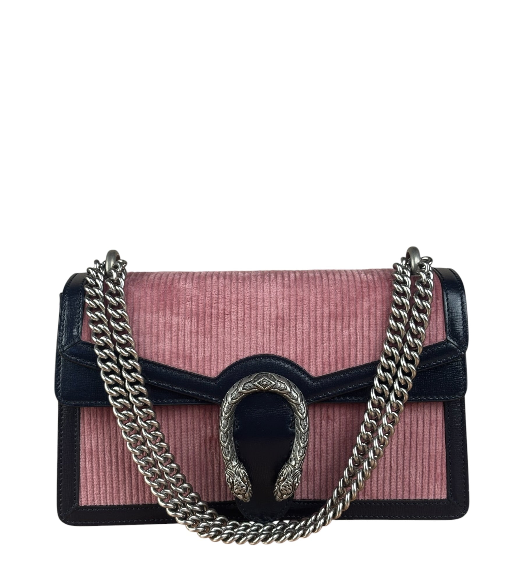 Gucci Pink Leather Trim Dionysus Corduroy Shoulder Bag