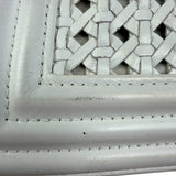 Chanel Vintage White Leather Braided Boy Shoulder Bag 1989