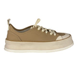 Max Mara Leather Platform Sneaker Beige