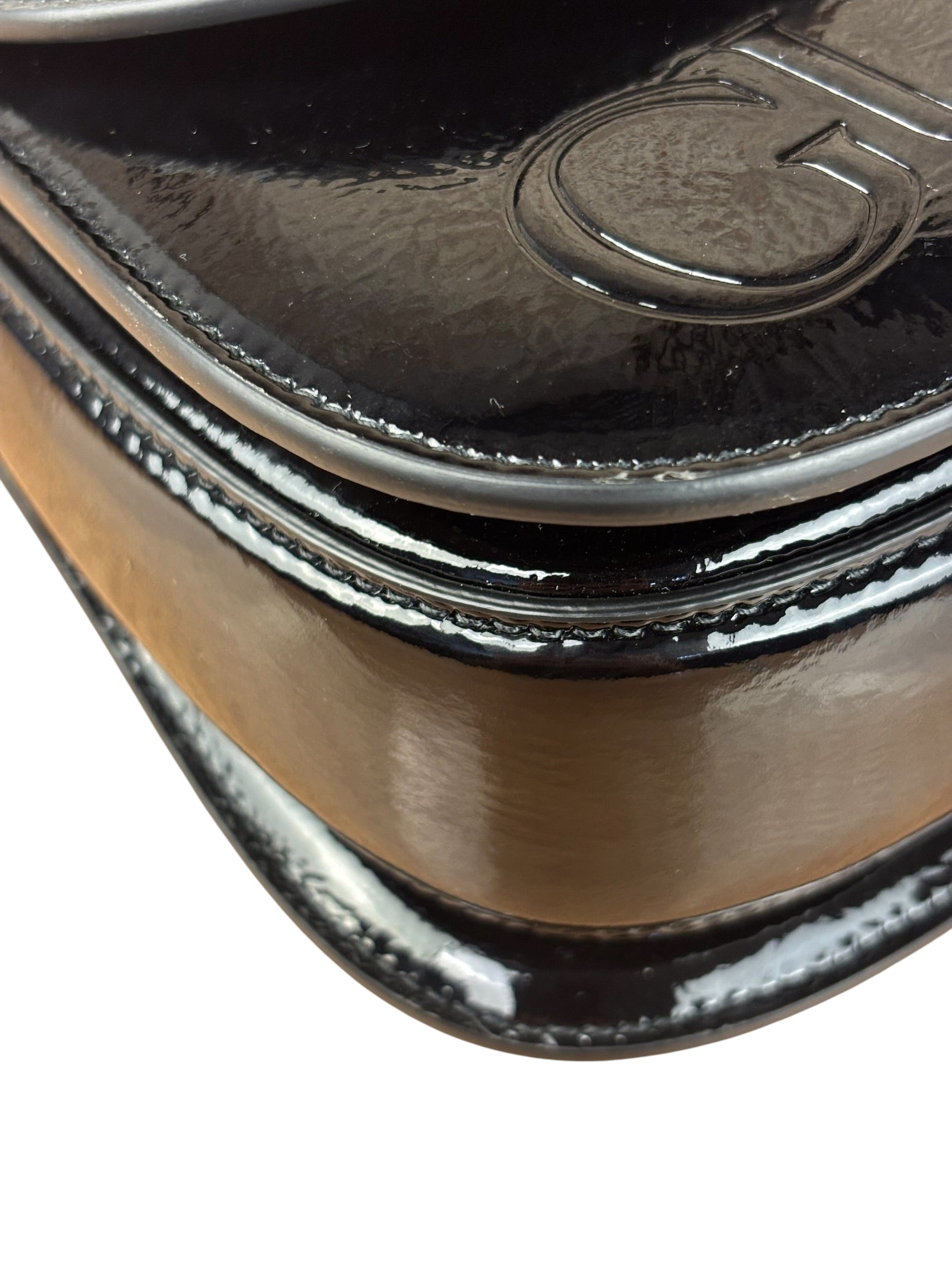 Gucci Bamboo Mini Top Handle Patent Leather Black