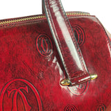 Cartier Red Patent Leather Logo Embossed Handbag