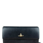 Vivienne Westwood Black Leather Emblem Long Wallet
