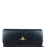 Vivienne Westwood Black Leather Emblem Long Wallet
